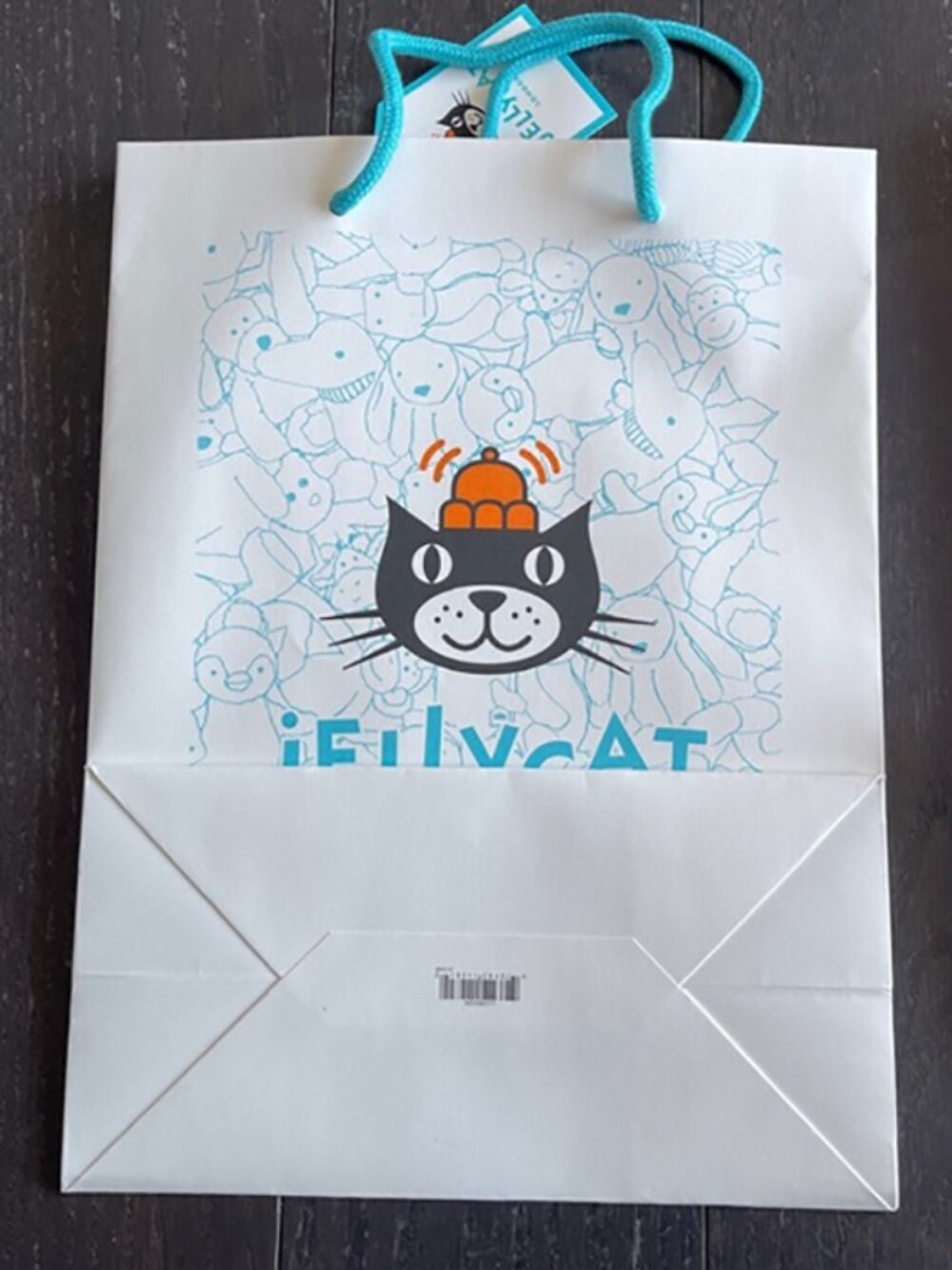 Jellycat shopping bag tote bag blue white limited edition set of 2 - Picture 6 of 6
